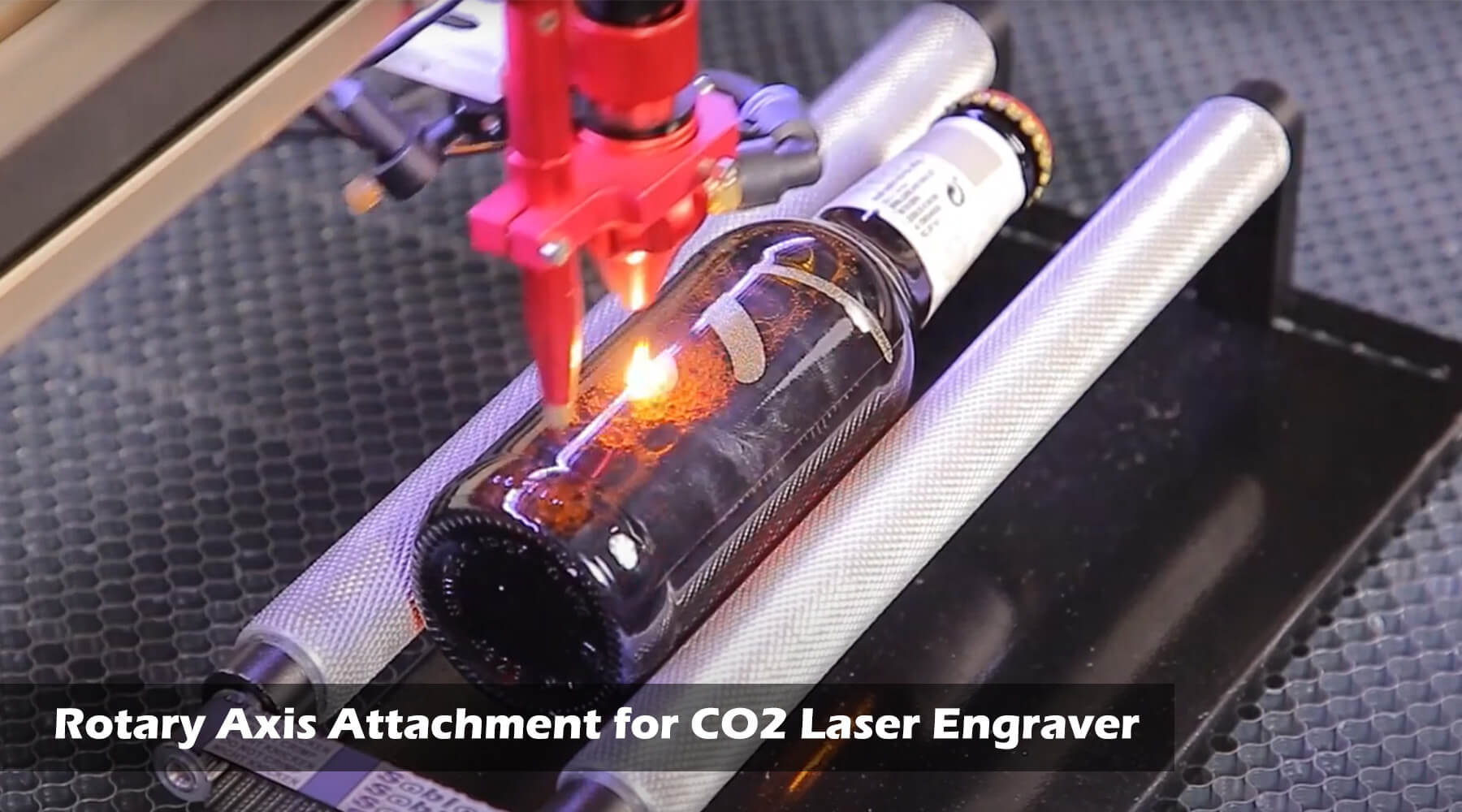 OMTech 4-Wheel Rotary Cutter and Engraver Attachment with Nema 23 2