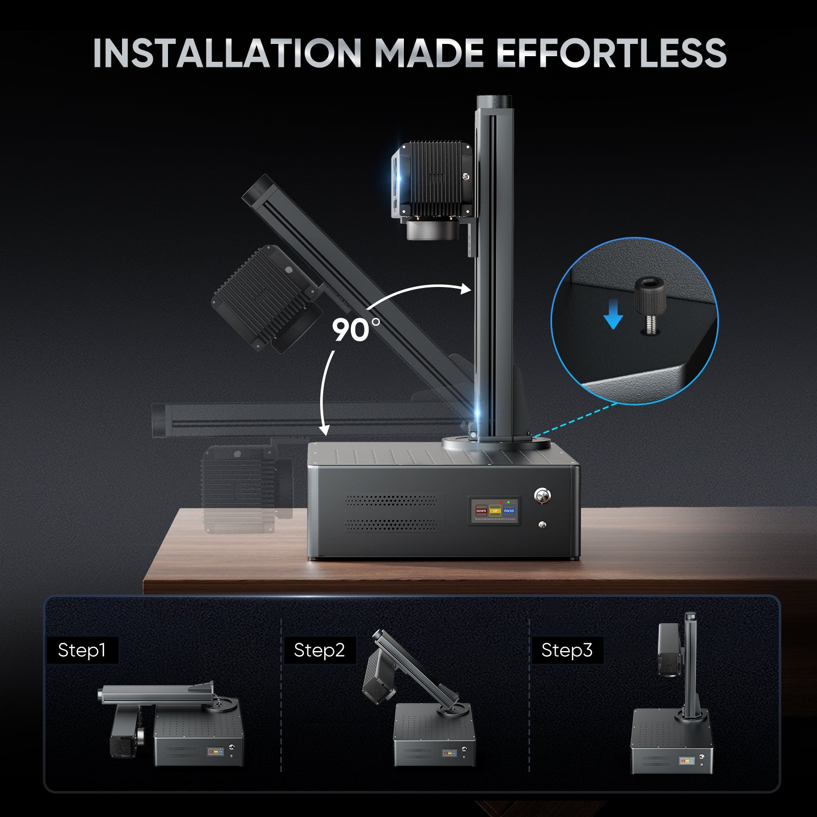 Monport GA 30W Upgraded Integrated MOPA Fiber Laser Engraver & Marking Machine with Auto Focus and Free Lightburn