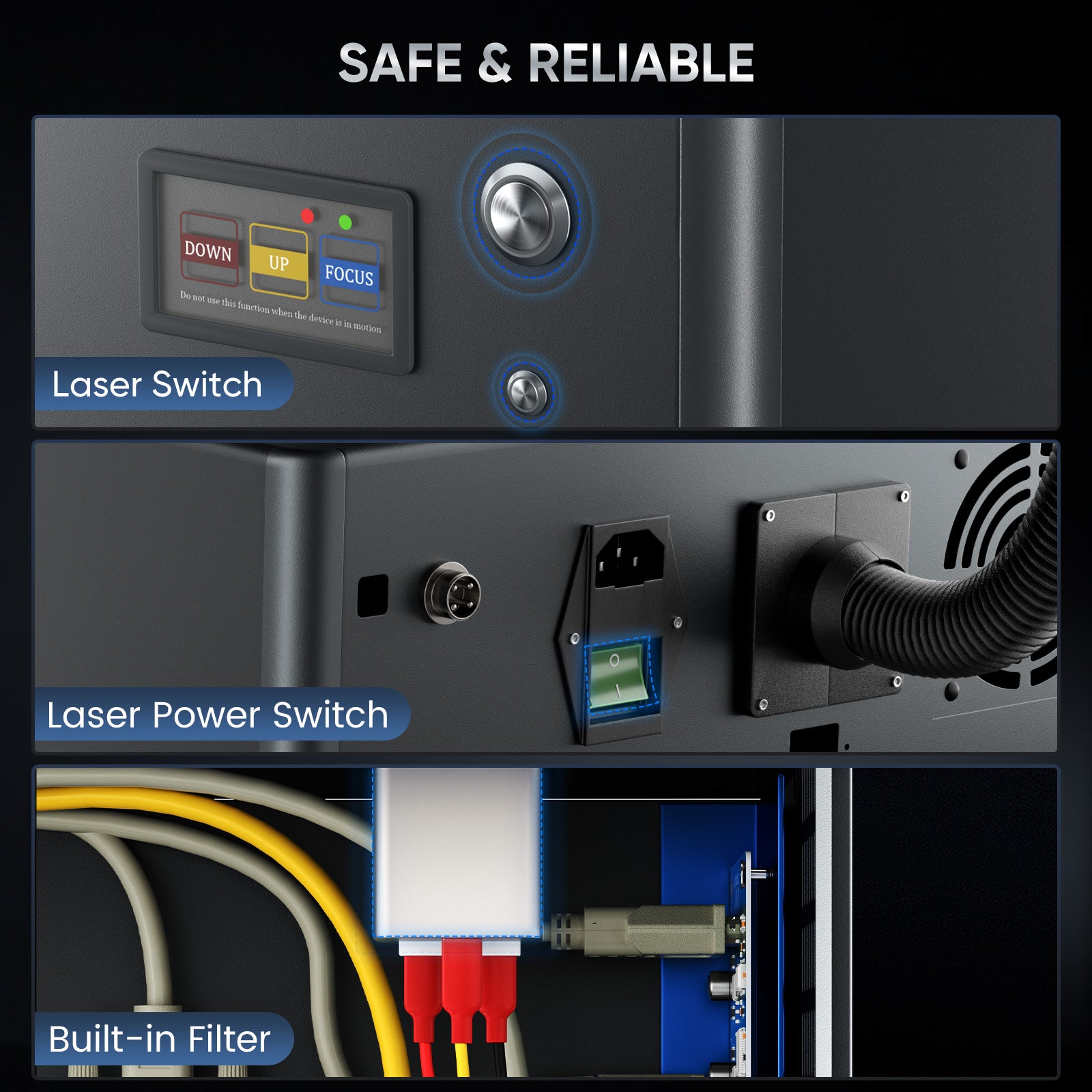 Monport GA 30W Upgraded Integrated MOPA Fiber Laser Engraver & Marking Machine with Auto Focus and Free Lightburn