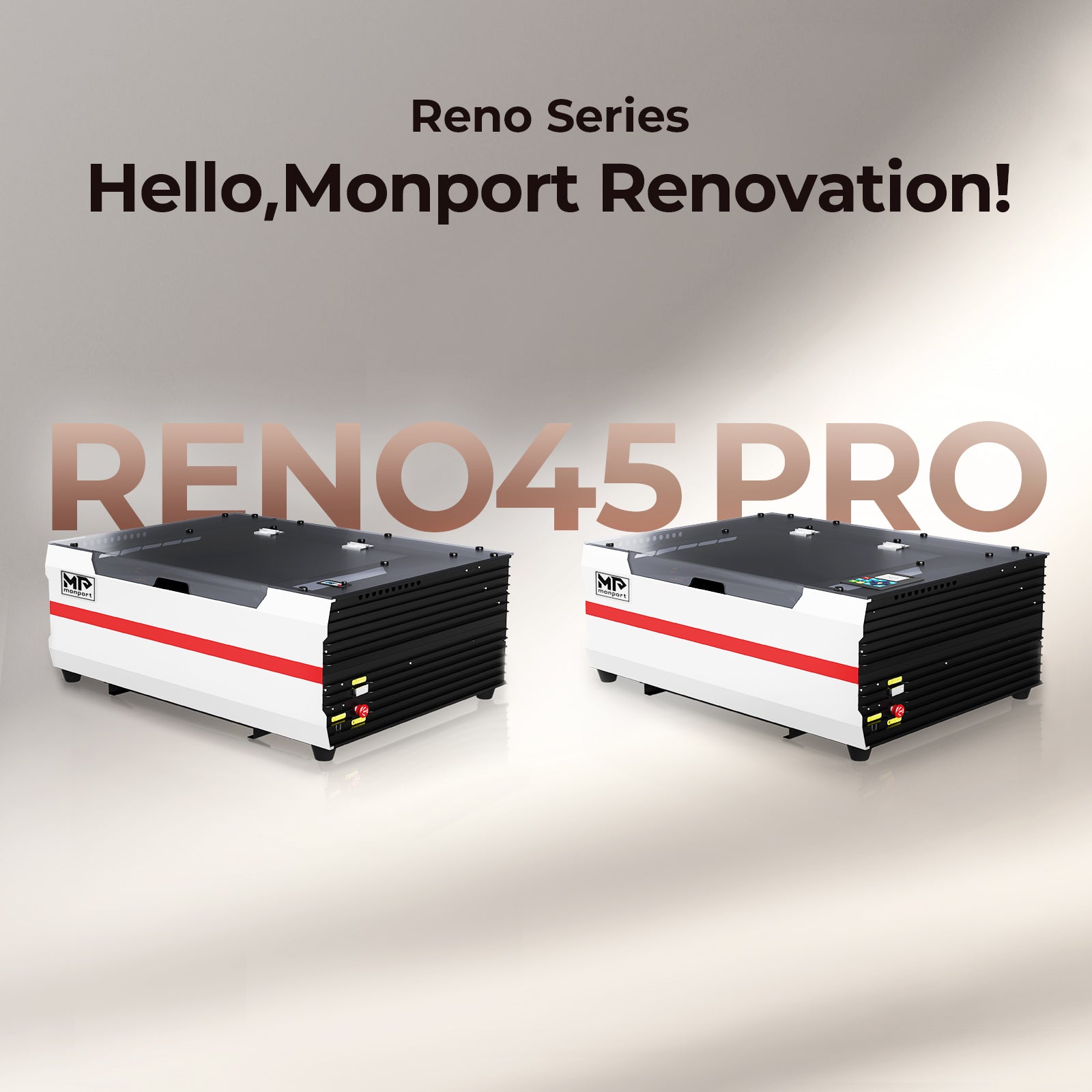 Monport Reno45 Pro 45W Desktop CO2 Laser Engraver & Cutter (16" X 12") with Semi-Autofocus and Free Lightburn