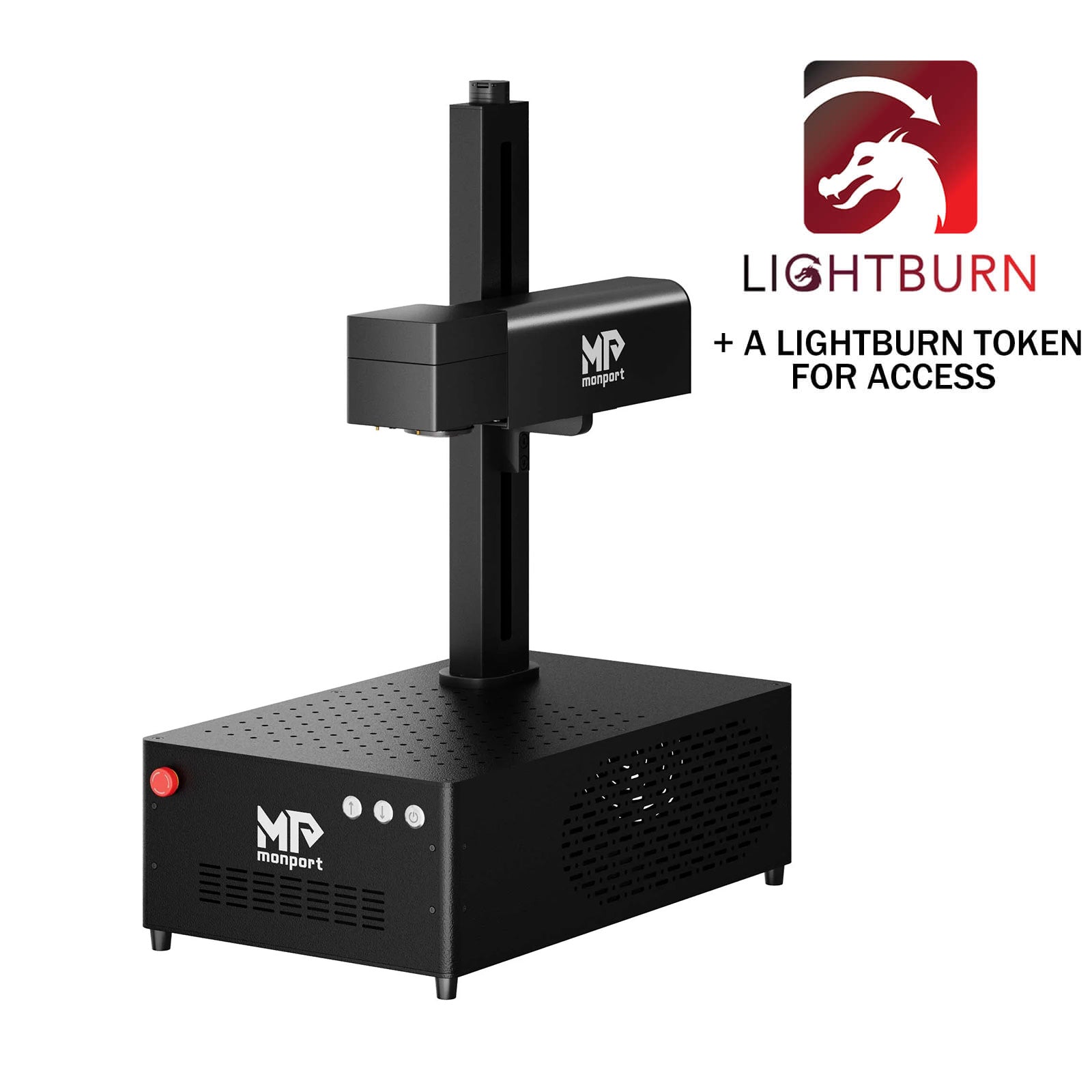 Monport GI30 Integrated MOPA Fiber Laser Engraver & Marking Machine with Electric Lifting and Free Lightburn