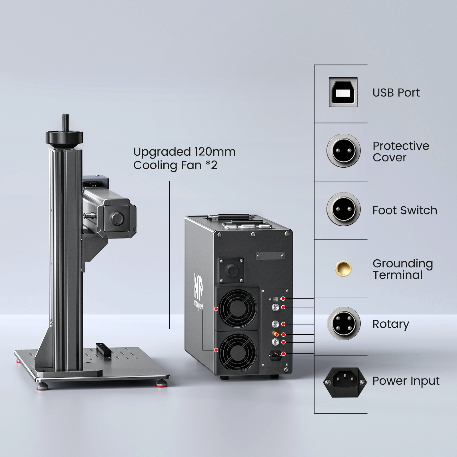 Monport GT 80W Split MOPA Fiber Laser Engraver & Color Marking Machine With AutoFocus