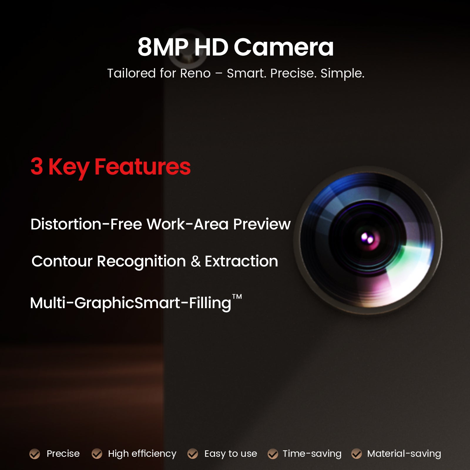 Monport Reno45 Pro Vision 45W Desktop CO2 Laser Engraver & Cutter (16" X 12") with 8MP HD Camera and Magnetic Assisted Autofocus