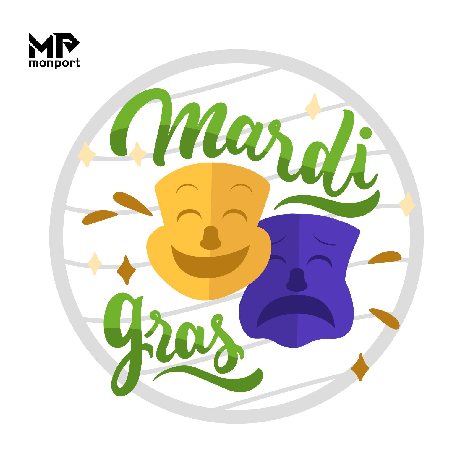 Emotions of Mardi Gras: Laser-Engraved Smiley and Crying Faces Wall Art