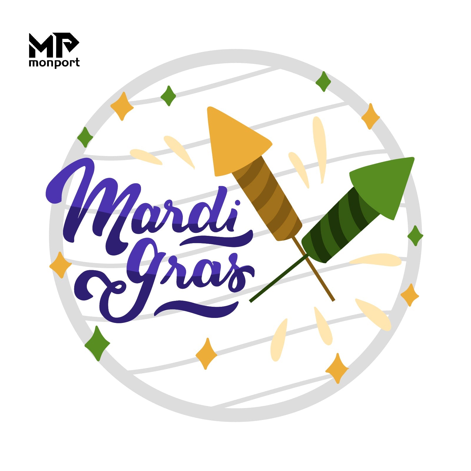 Sparkling Spectacle: Laser-Engraved Mardi Gras Fireworks Wall Art