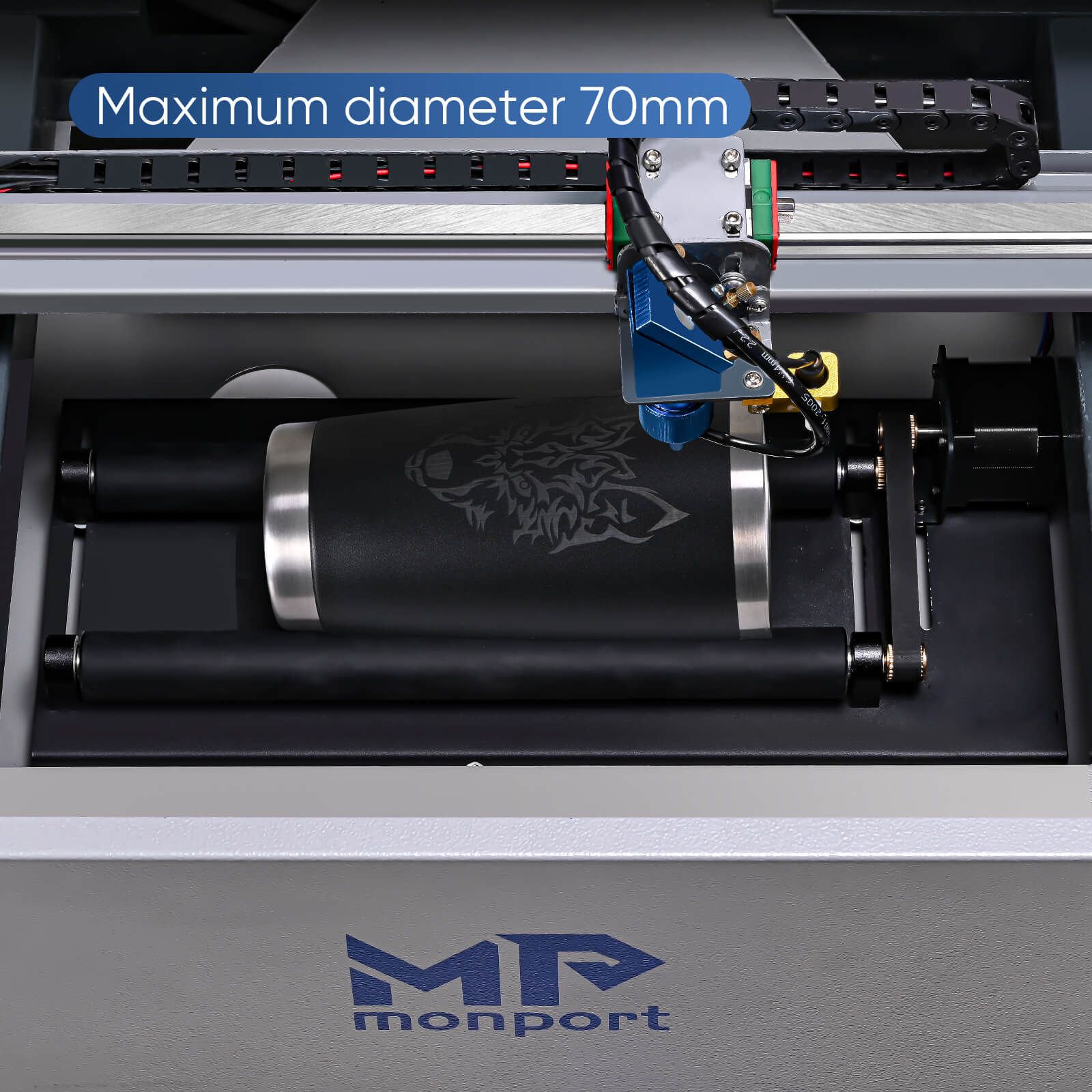 Monport Upgraded Laser Rotary Roller 360° for K40 CO2 Laser Engraver to Hold Cylindrical Objects