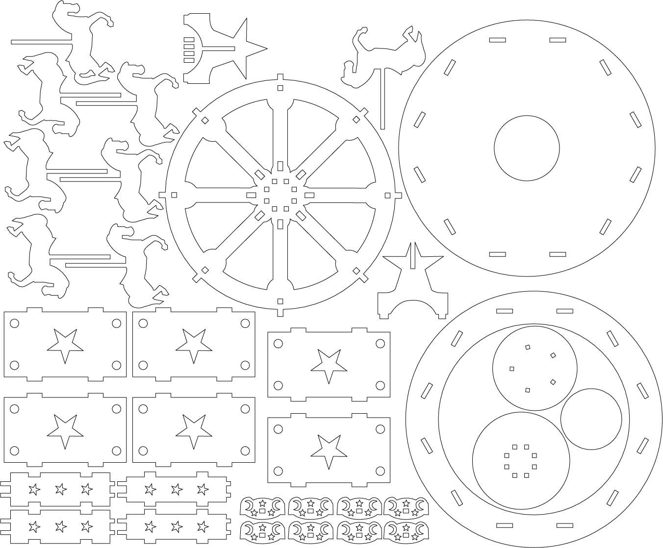 Magical Whirl: Laser-Engraved Carousel