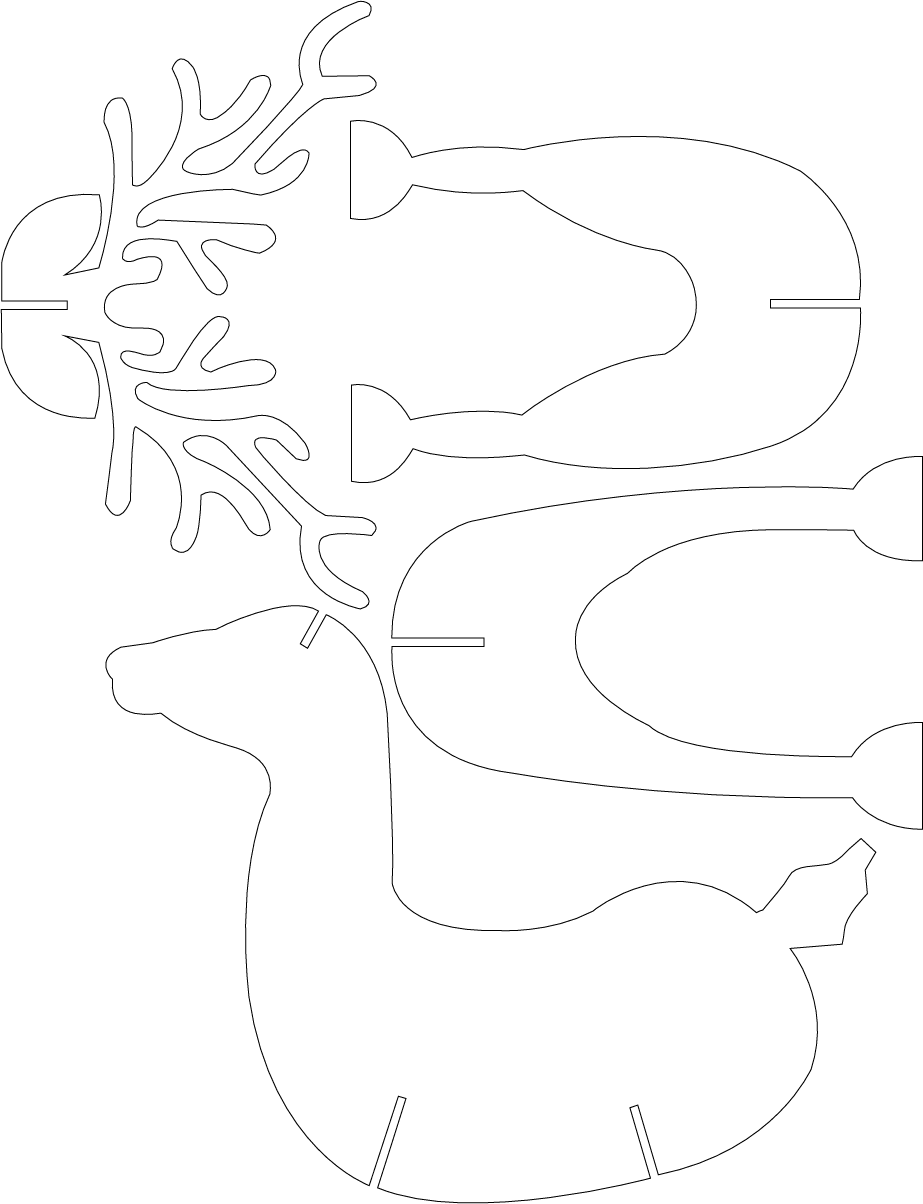 3D Puzzle Delight: Laser-Cut Deer Assembly Kit