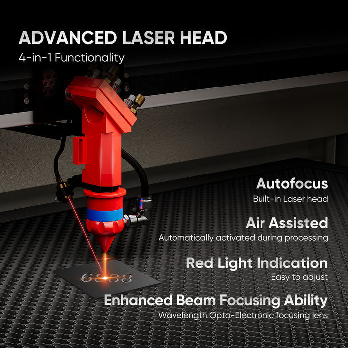 Monport 100W CO2 Laser Engraver & Cutter (28" x 20") with Autofocus