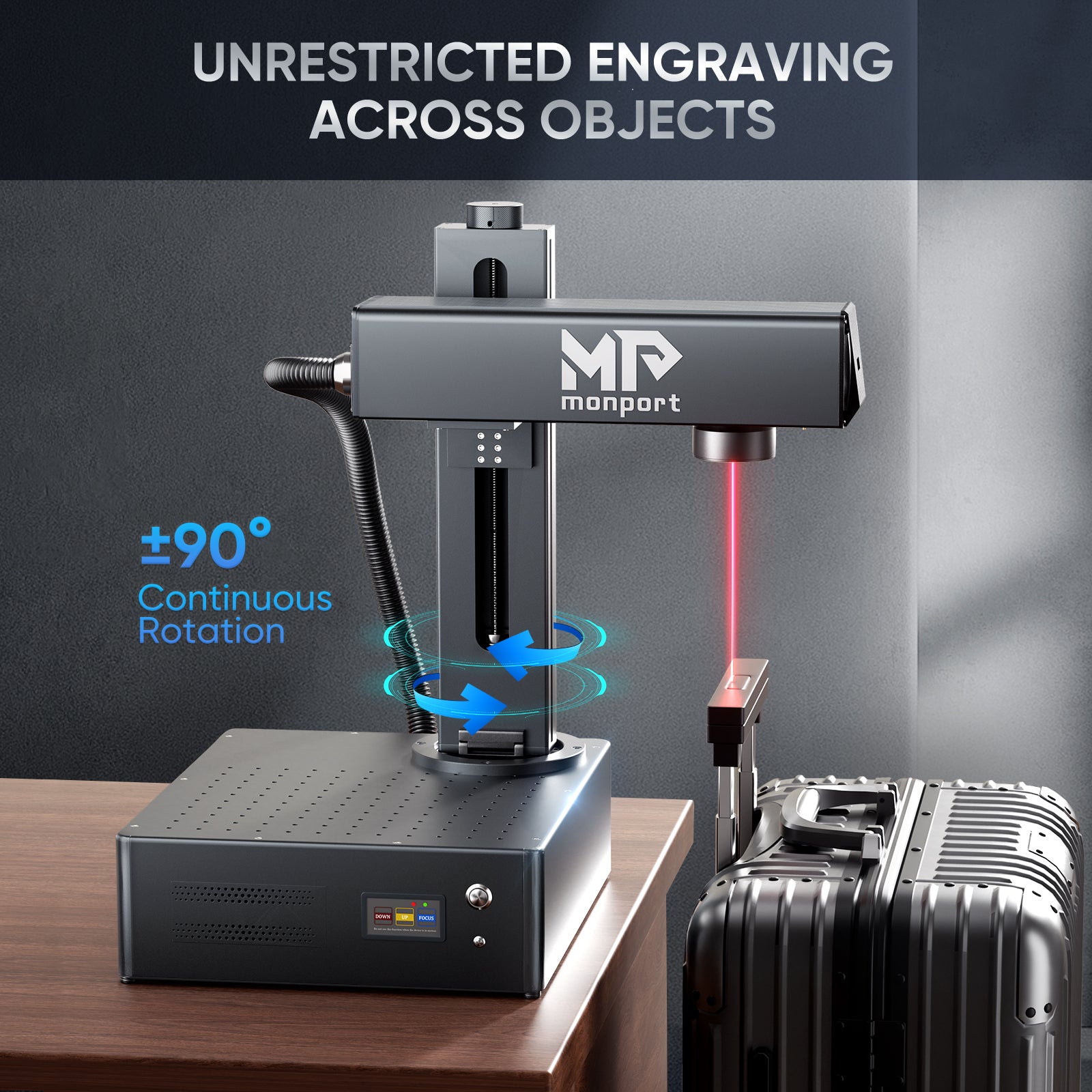 Monport GA 60W Upgraded Integrated MOPA Fiber Laser Engraver & Marking Machine with Auto Focus