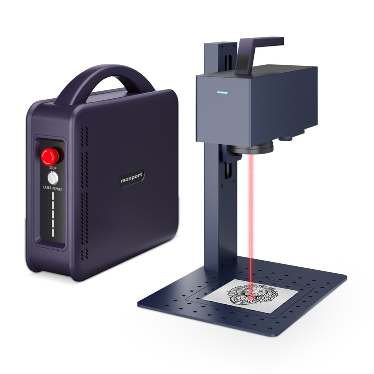 Monport 20W Portable Fiber Laser Engraver for Color Metal Marking-JP