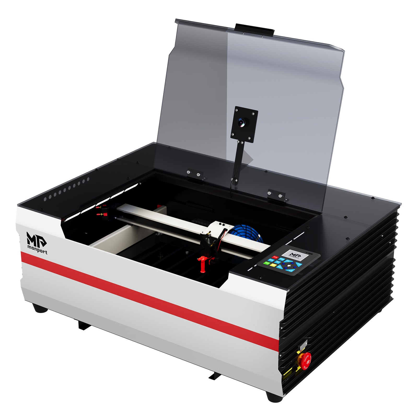 Monport Reno45 Pro Vision 45W Desktop CO2 Laser Engraver & Cutter (16" X 12") with 8MP HD Camera and Magnetic Assisted Autofocus