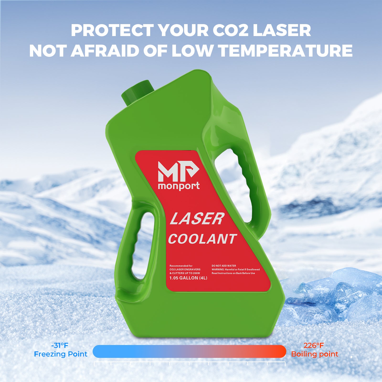 Monport 9L CW-3000 Water Cooling System for 40W CO2 Laser Engraver with CO2 Antifreeze Laser Coolant