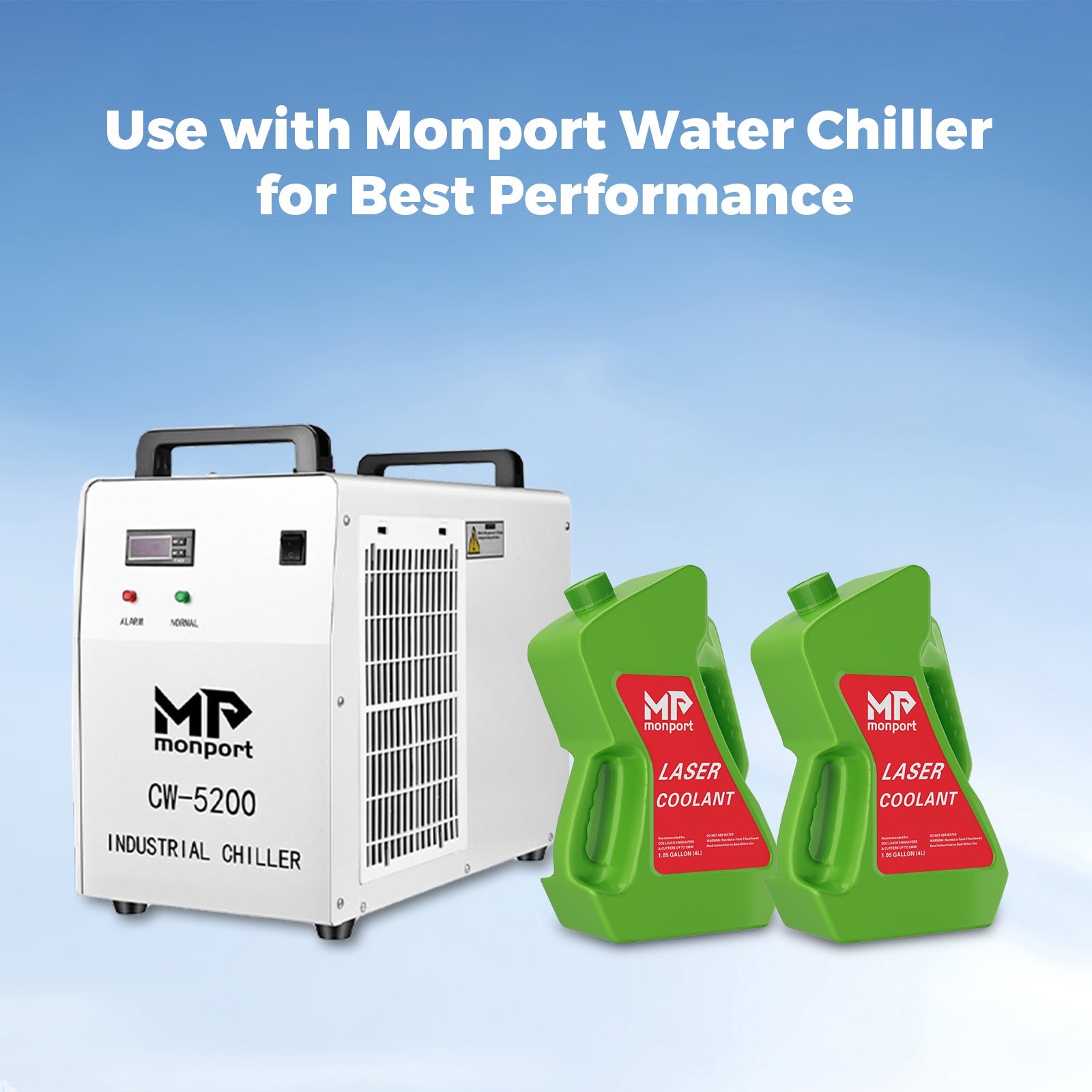 Monport 9L CW-3000 Water Cooling System for 40W CO2 Laser Engraver with CO2 Antifreeze Laser Coolant