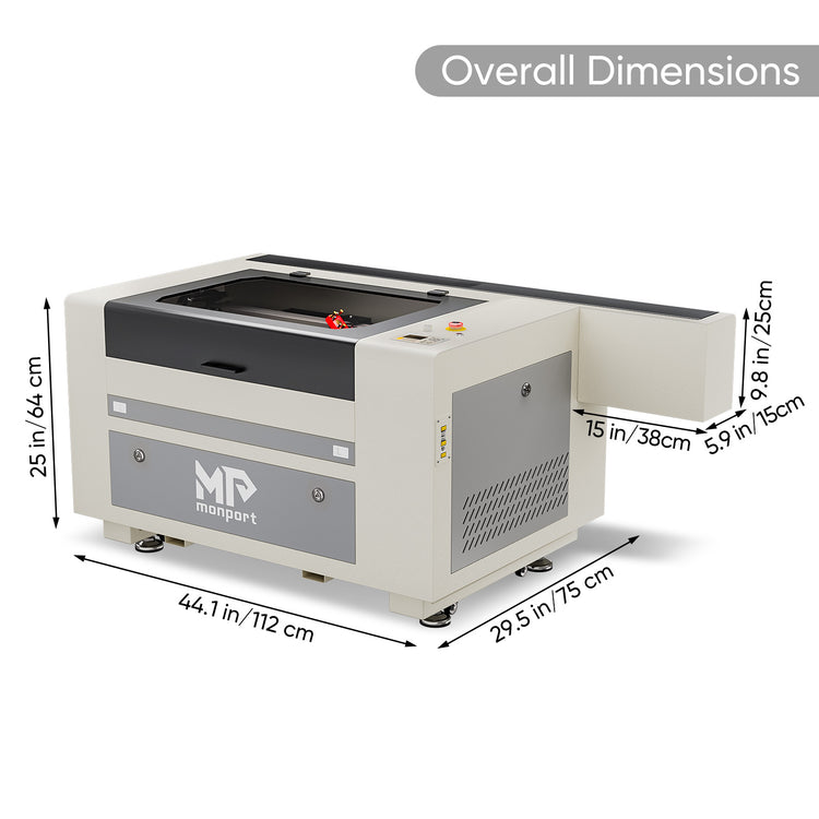 Monport 80W CO2 Laser Engraver & Cutter (24" x 16") with Autofocus