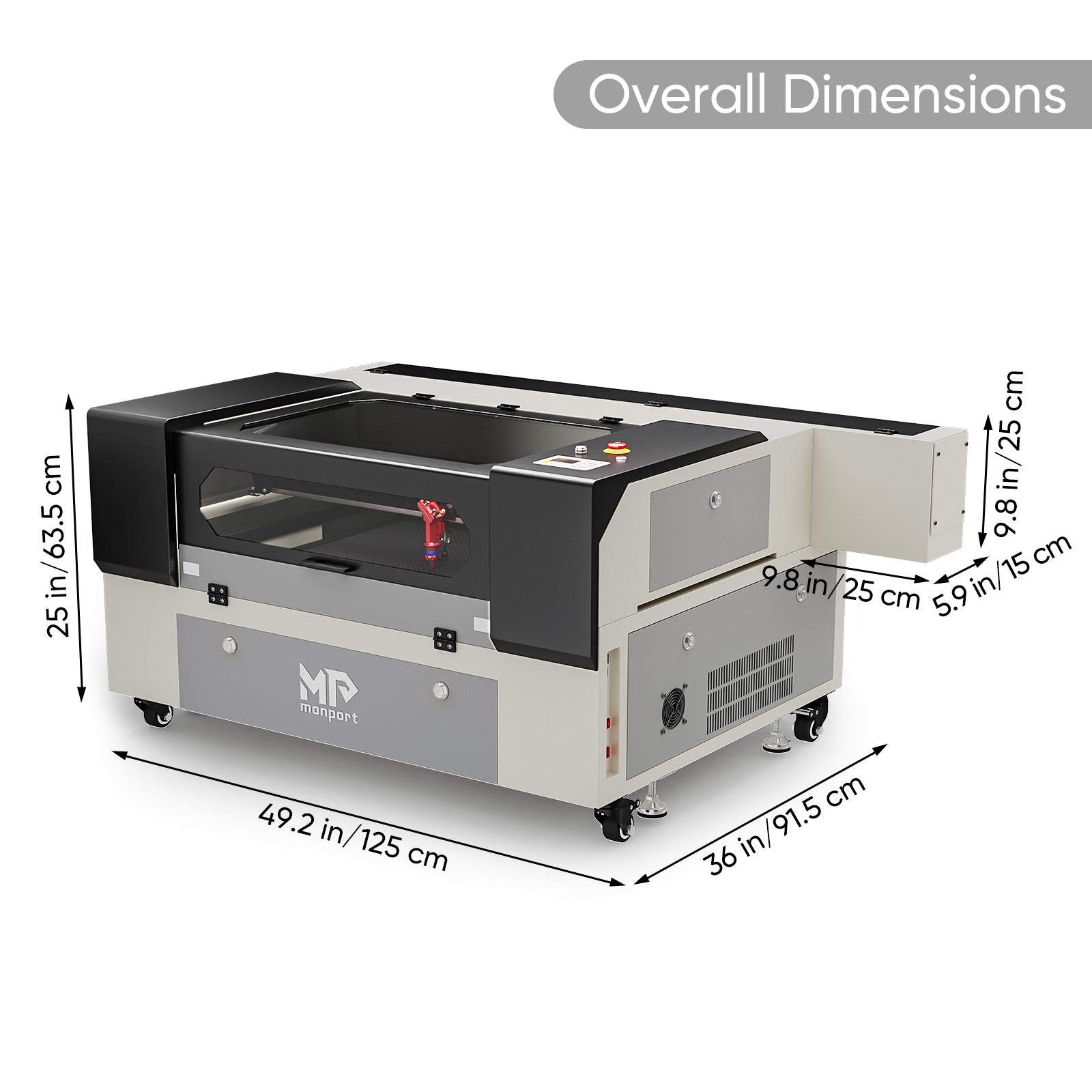 Monport 80W CO2 Laser Engraver & Cutter (28" x 20") with Autofocus
