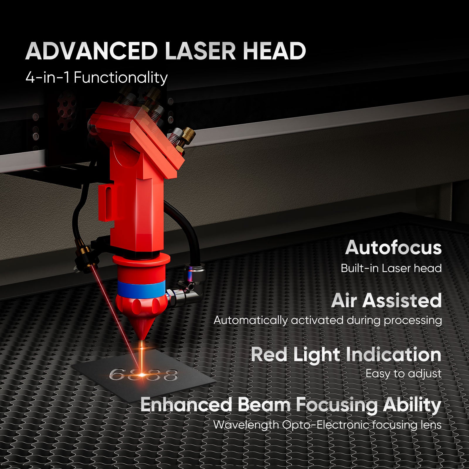 Monport 80W CO2 Laser Engraver & Cutter (28" x 20") with Autofocus