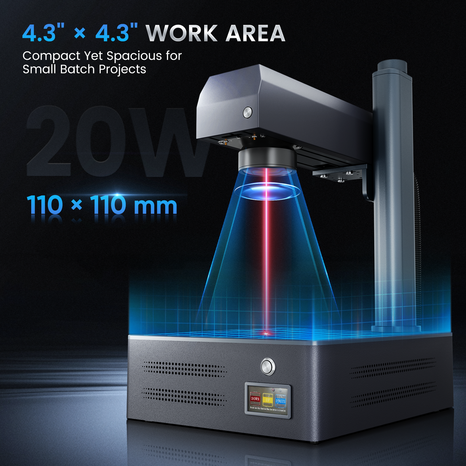 Monport GM 20W Pro Integrated Fiber Laser Engraver & Marking Machine with AutoFocus