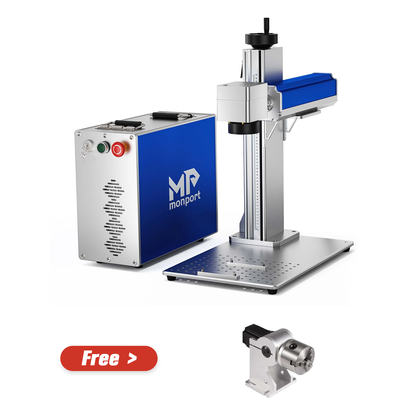 Machine de gravure et de marquage laser à fibre Monport GQ 20W (4,3" x 4,3") avec approbation FDA