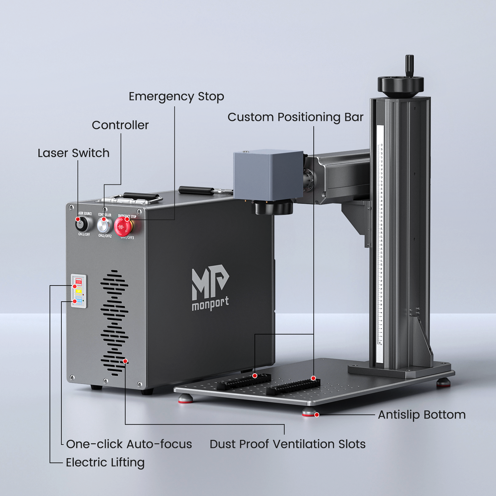 Monport GT 80W Split MOPA Fiber Laser Engraver & Color Marking Machine With AutoFocus