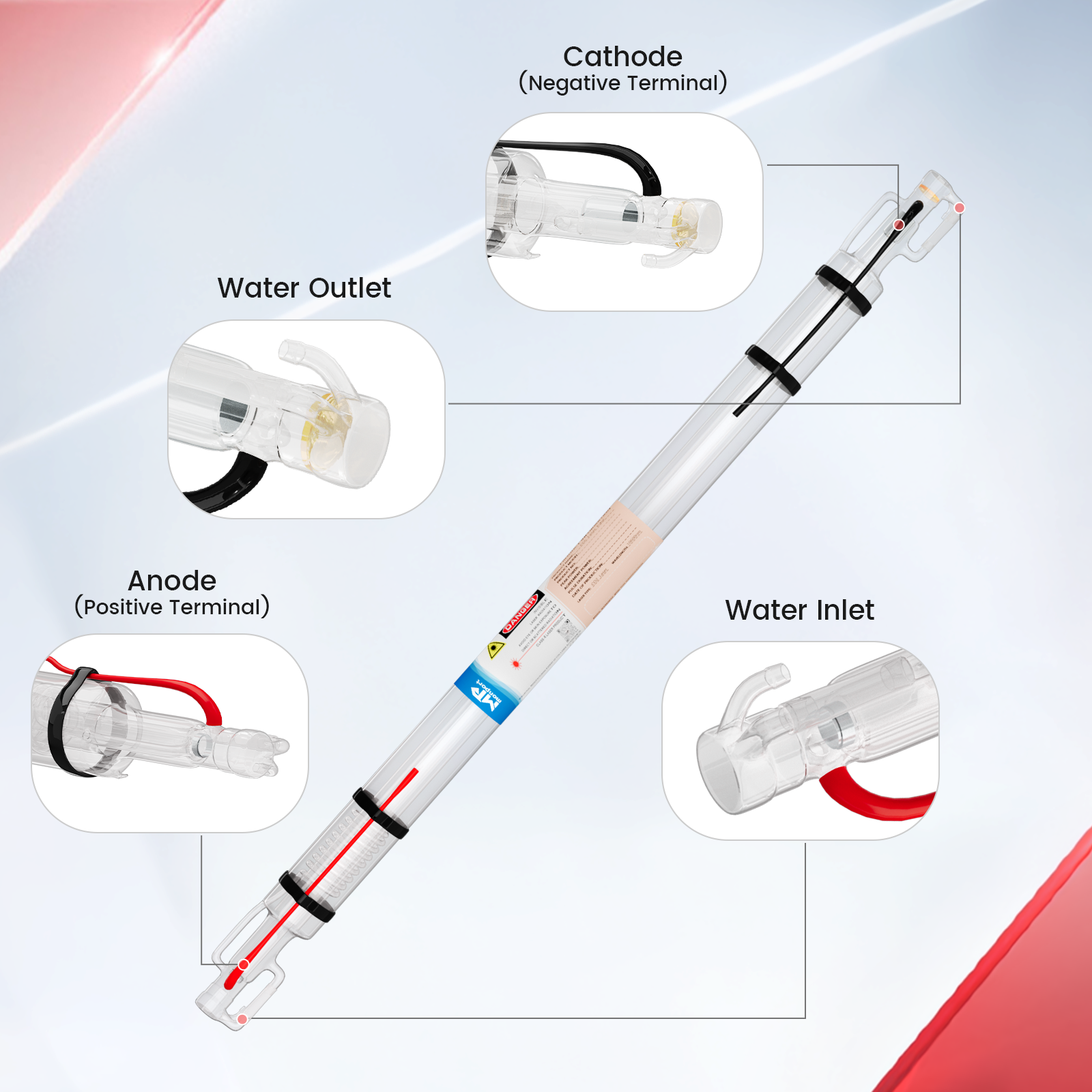 Monport 60W CO2 Laser Tube for Laser Engraver