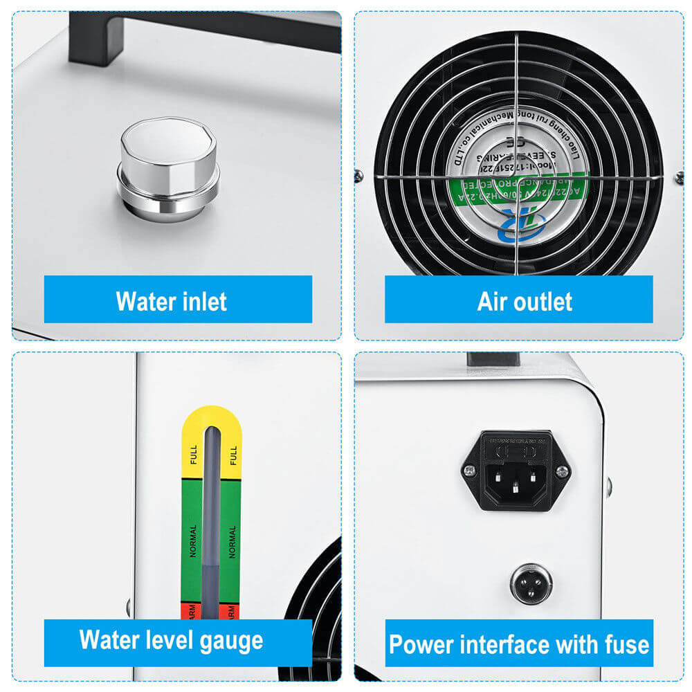 Monport 9L CW-3000 Water Cooling System for 40W CO2 Laser Engraver with CO2 Antifreeze Laser Coolant