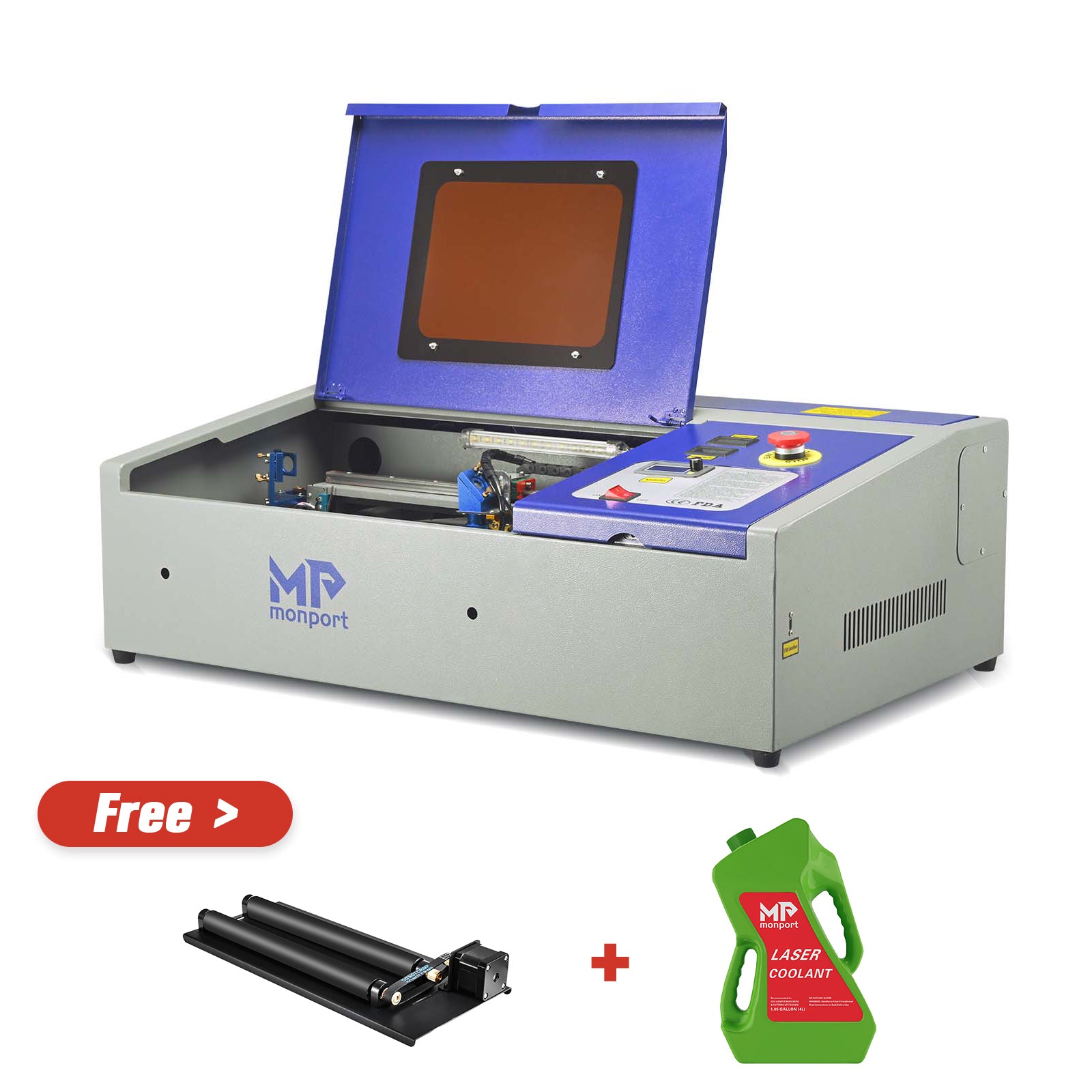 Monport 40W Pro Lightburn-Supported (12" X 8") CO2 Laser Engraver & Cutter with Air Assist
