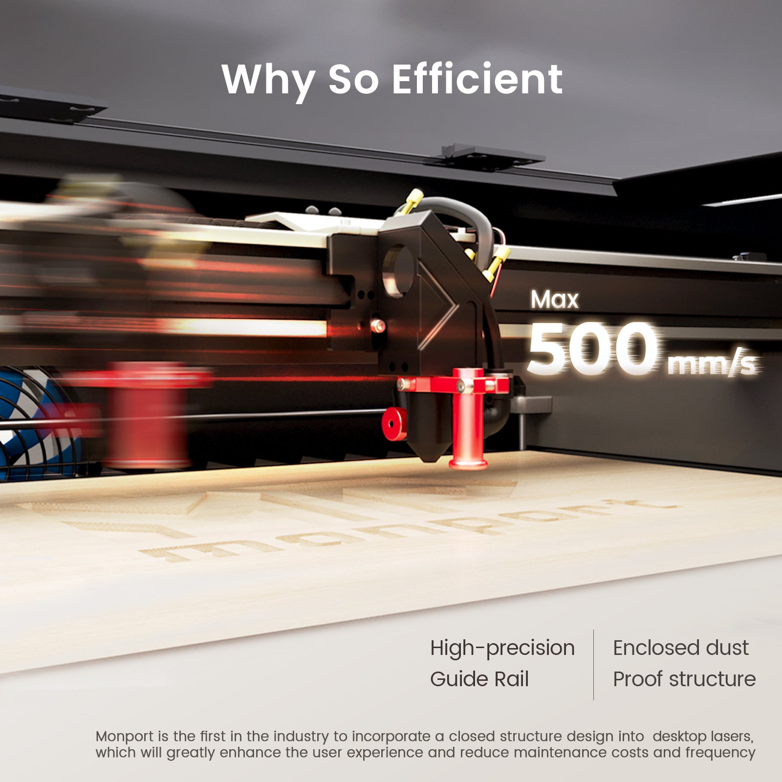 Monport Reno65 65W Desktop CO2 Laser Engraver & Cutter (24