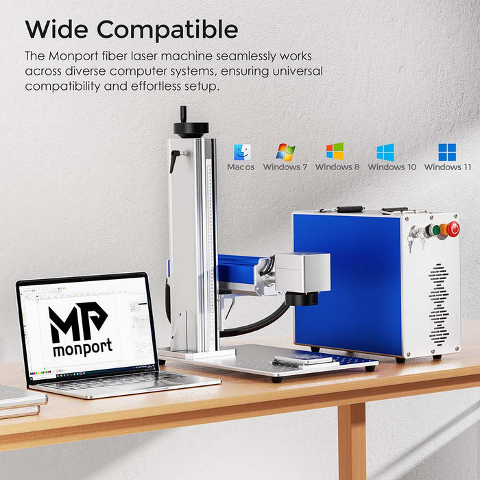 Monport GQ 50W (7.9" x 7.9") Fiber Laser Engraver & Marking Machine with FDA Approval