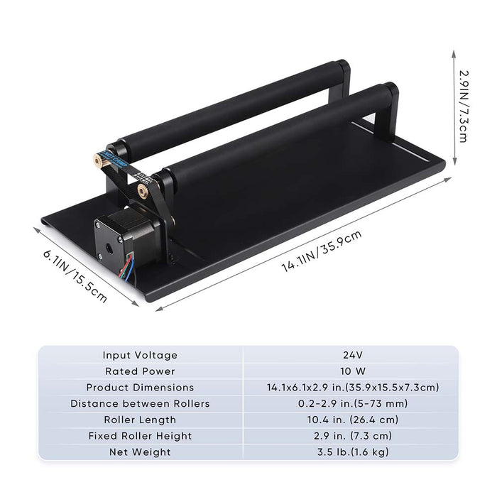 Monport Laser Rotary Roller 360° for 40w CO2 Laser Engraver to hold cylindrical objects