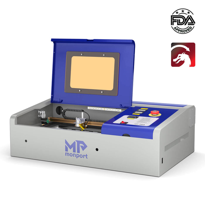 Monport 40W Lightburn-ready (12" X 8") CO2 Laser Engraver & Cutter with FDA Approval