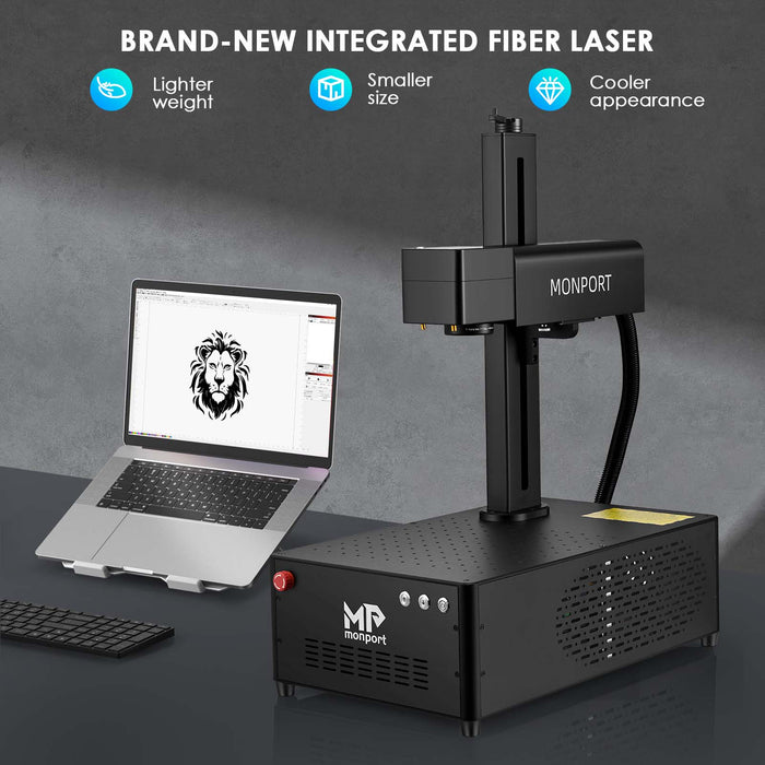 MONPORT GP50 Integrated Fiber Laser Engraver & Marking Machine with Electric Lifting