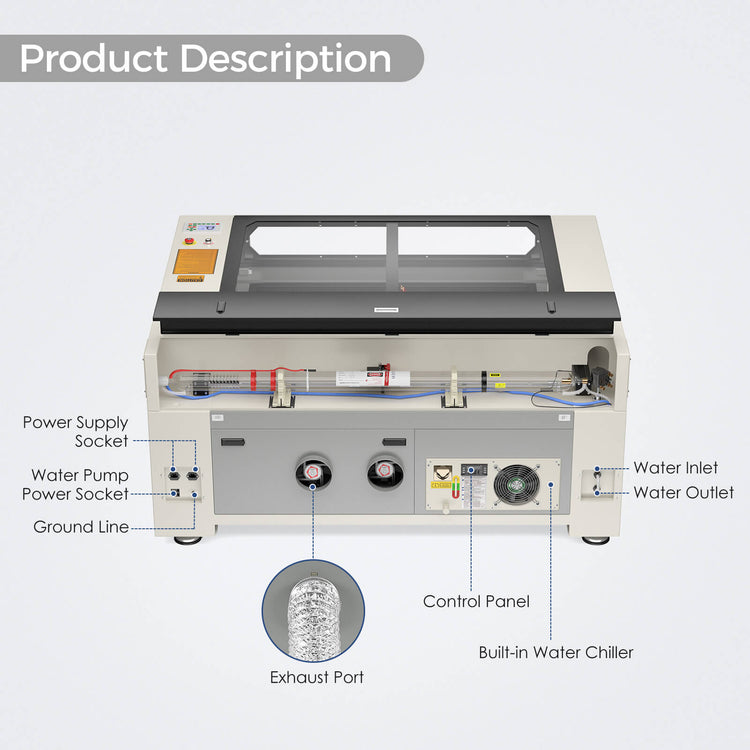 Monport 130W Built-in Chiller CO2 Laser Engraver & Cutter (55" x 35")