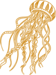 Graceful Depths: Laser-Engraved Jellyfish Sculpture