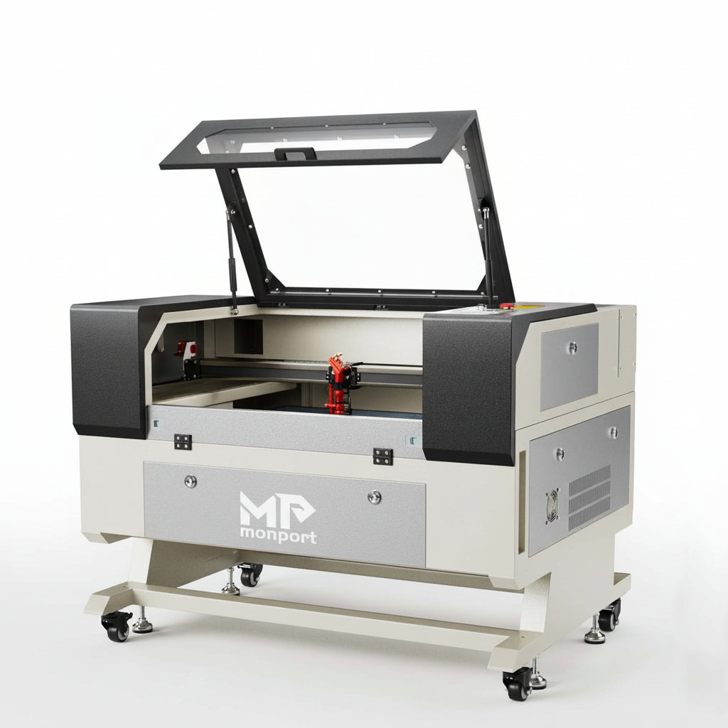 Graveur et découpeur laser CO2 Monport 60 W (71 x 51 cm) avec autofocus